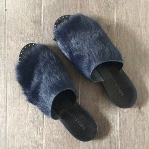 Freda Salvador PURE sandal in navy hair calf